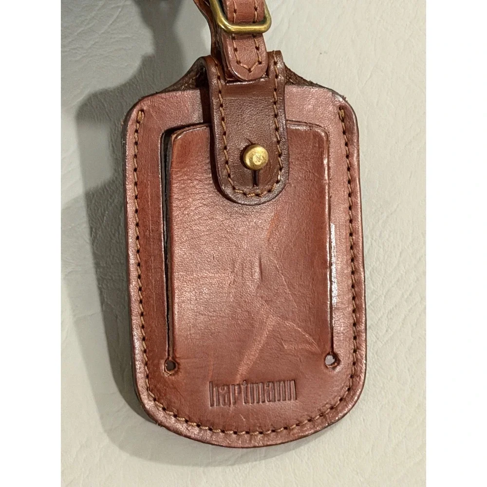 Hartmann Leather Messenger Bag Briefcase Unisex Brown Brass Hardware Large